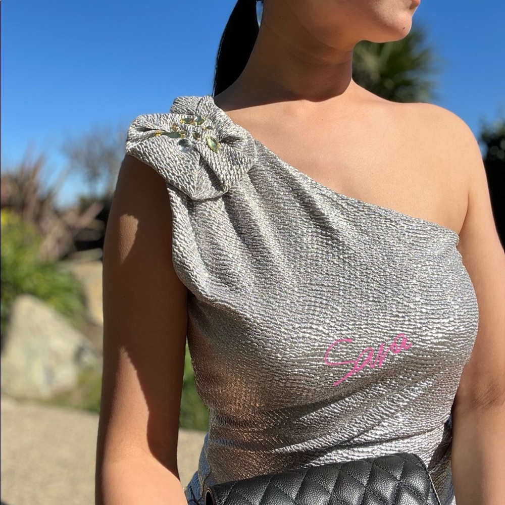 💕Max&Cleo Cocktail Party Dress size 4 Silver